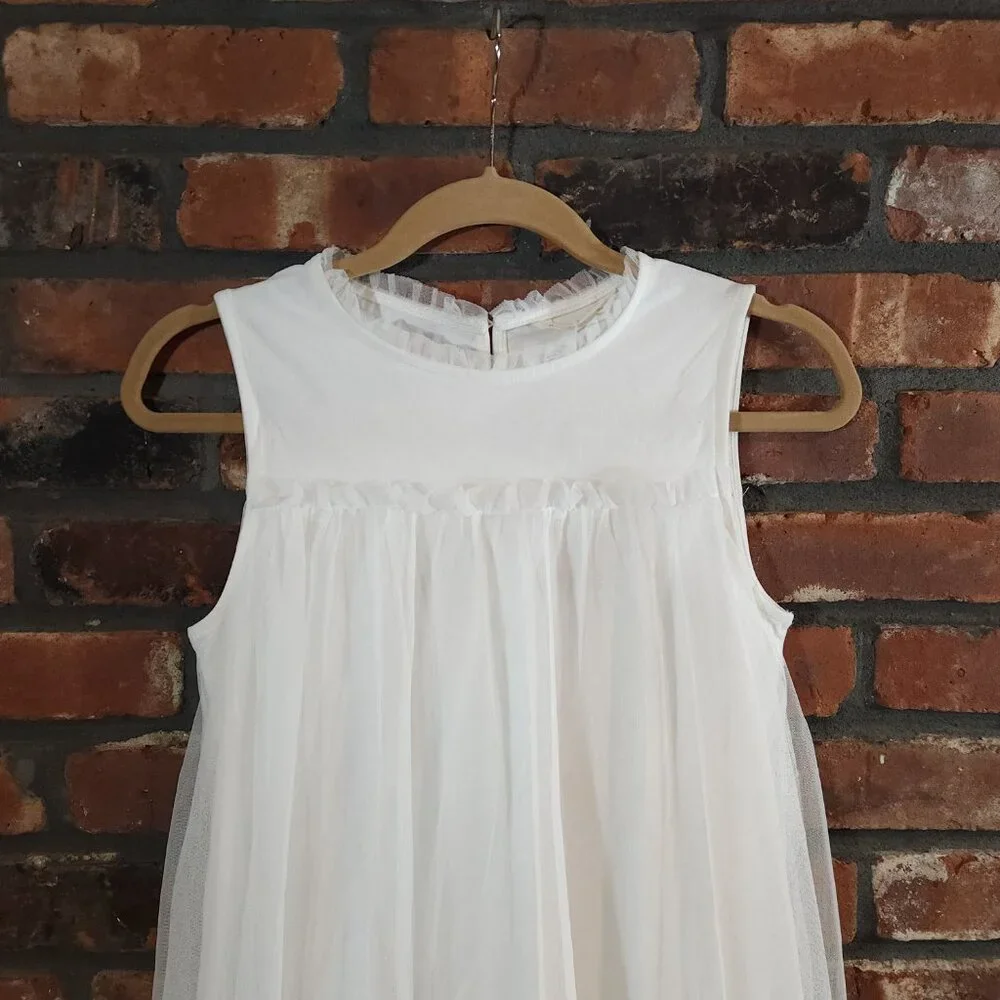 Mango Kids Ruffled Sleeveless Tulle Midi Dress Cottagecore Party Girls 13-14 NWT